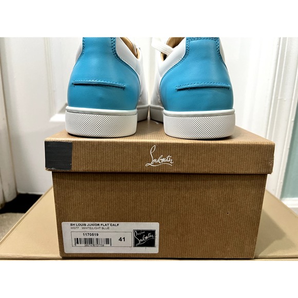 Christian Louboutin SH Louis sneakers white blue aqua turquoise 41 8 trainer main image 5